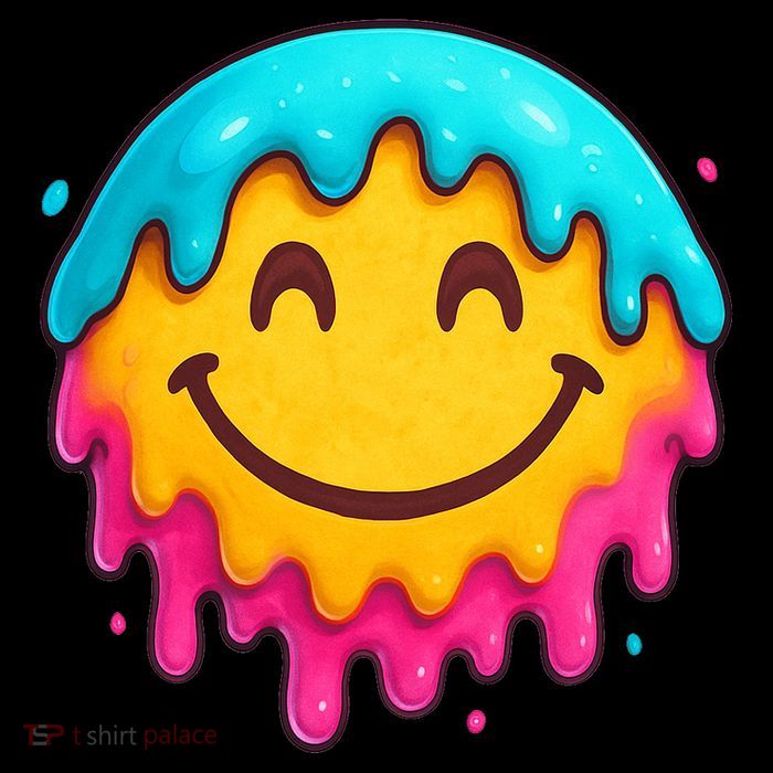 Smile Face Ice-Cream Drip Flatbill Hat