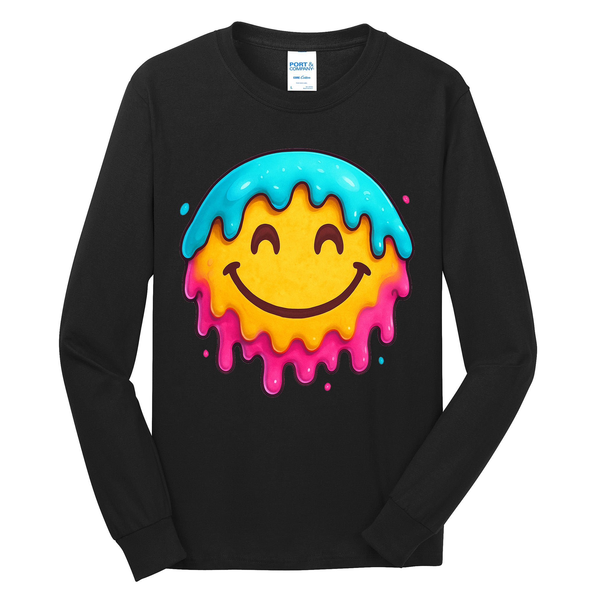 Smile Face Ice-Cream Drip Tall Long Sleeve T-Shirt
