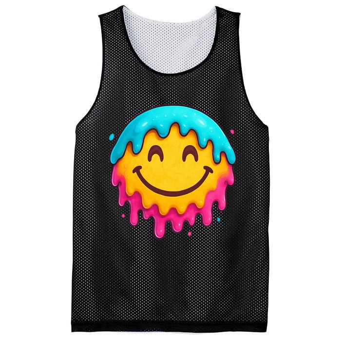 Smile Face Ice-Cream Drip Mesh Reversible Basketball Jersey Tank