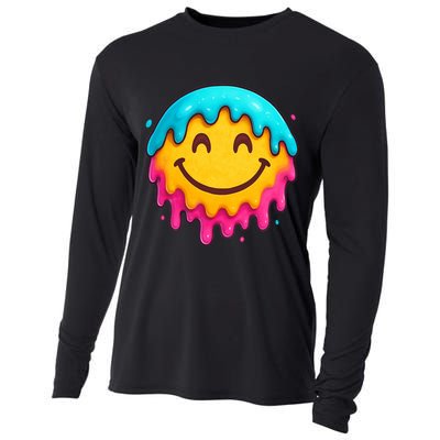 Smile Face Ice-Cream Drip Cooling Performance Long Sleeve Crew