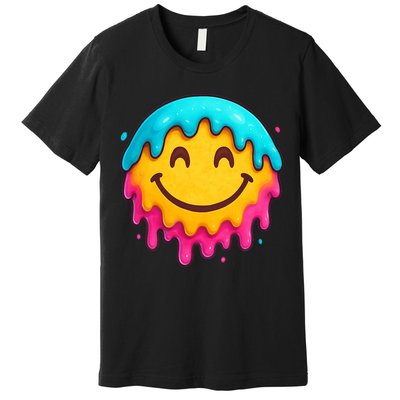 Smile Face Ice-Cream Drip Premium T-Shirt