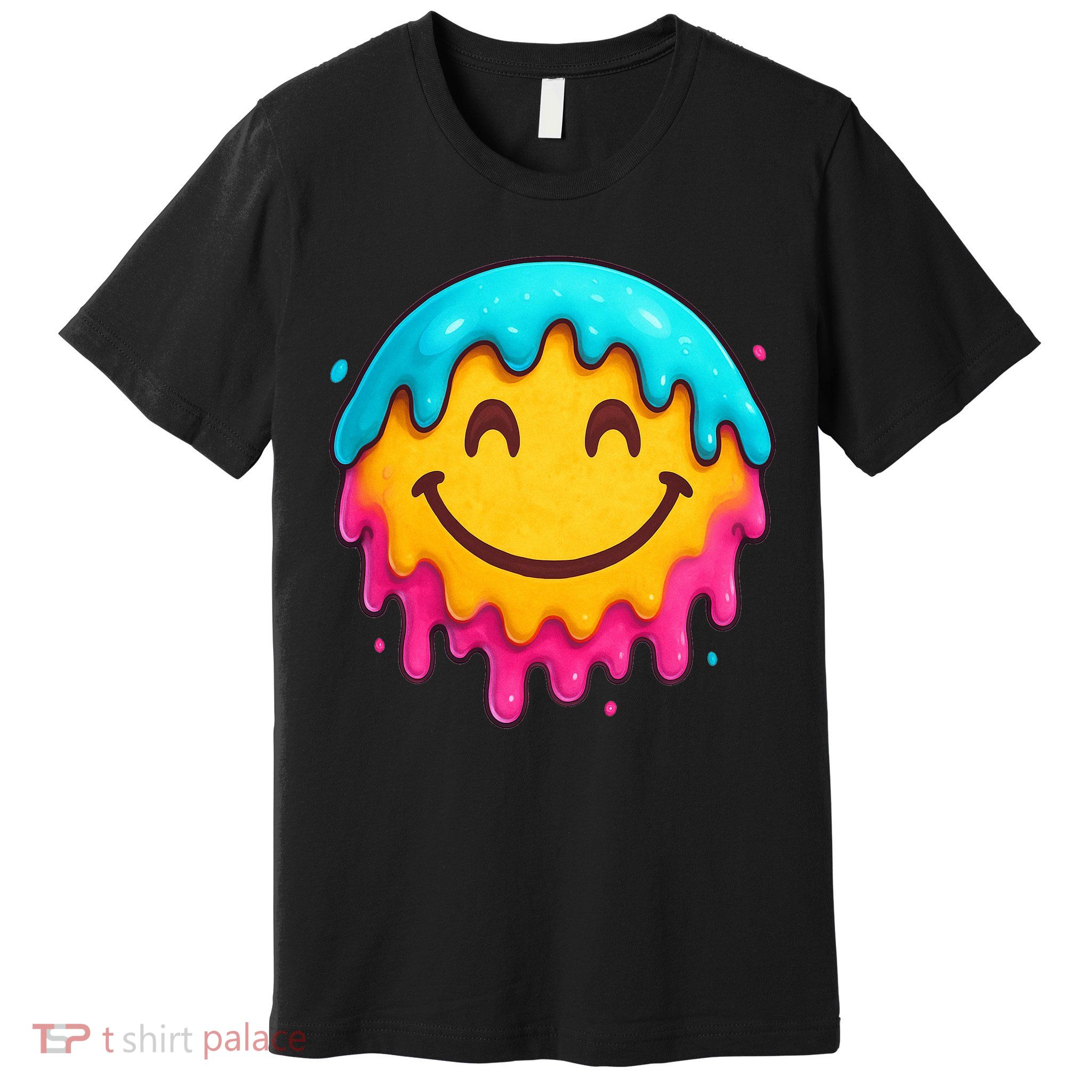 Smile Face Ice-Cream Drip Premium T-Shirt