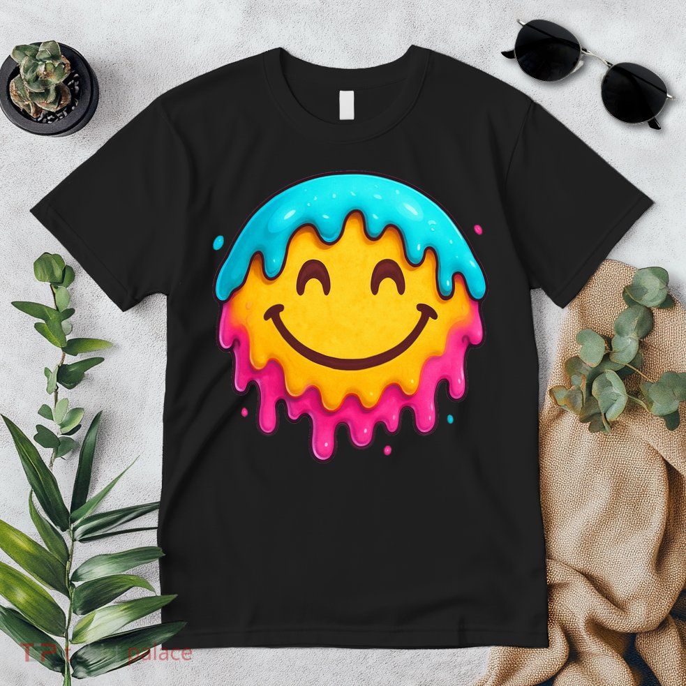 Smile Face Ice-Cream Drip Premium T-Shirt