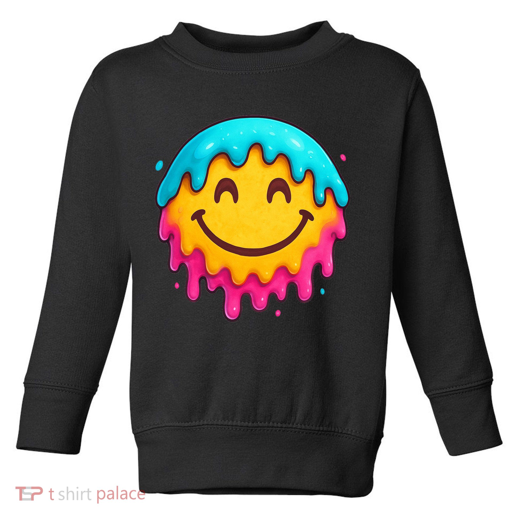 Smile Face Ice-Cream Drip Toddler Sweatshirt