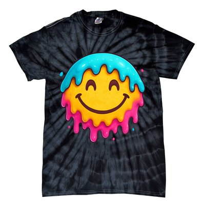 Smile Face Ice-Cream Drip Tie-Dye T-Shirt