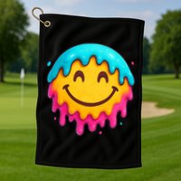 Smile Face Ice-Cream Drip Golf Towel