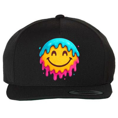 Smile Face Ice-Cream Drip Wool Snapback Cap