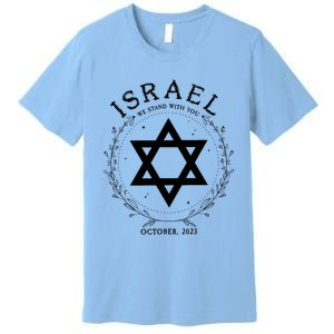 Support For Israel I Stand With Israel Jewish Non Distressed Premium T-Shirt