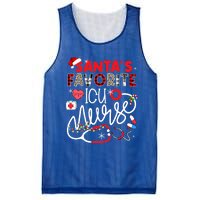 Santas Favorite Icu Nurse Xmas Lights Leopard Plaid Meaningful Gift Mesh Reversible Basketball Jersey Tank