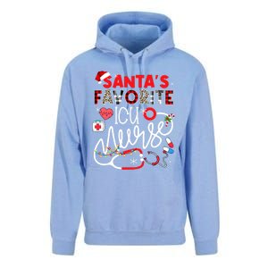 Santas Favorite Icu Nurse Xmas Lights Leopard Plaid Meaningful Gift Unisex Surf Hoodie