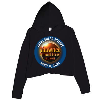 Shawnee Forest Illinois IL Total Solar Eclipse 2024 Crop Fleece Hoodie