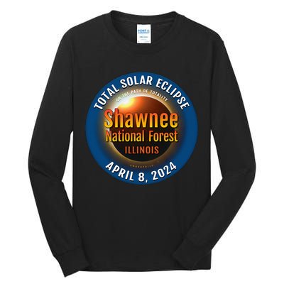Shawnee Forest Illinois IL Total Solar Eclipse 2024 Tall Long Sleeve T-Shirt