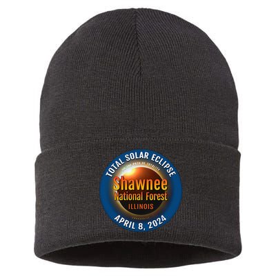 Shawnee Forest Illinois IL Total Solar Eclipse 2024 Sustainable Knit Beanie