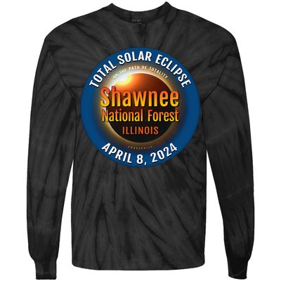 Shawnee Forest Illinois IL Total Solar Eclipse 2024 Tie-Dye Long Sleeve Shirt