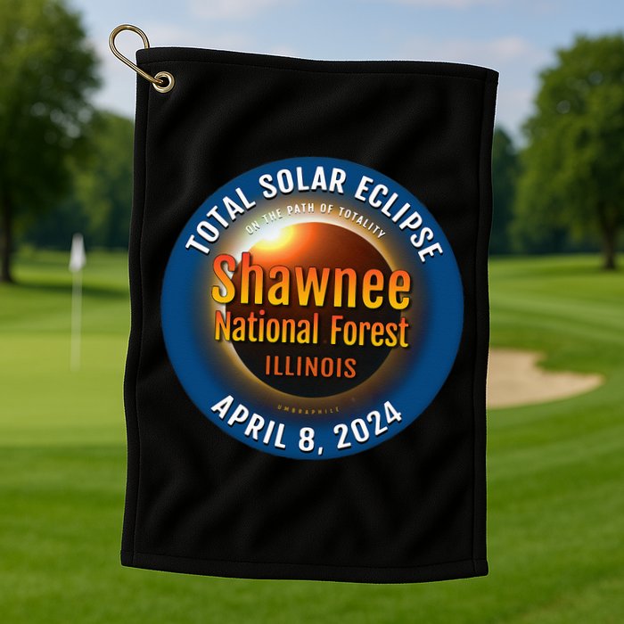 Shawnee Forest Illinois IL Total Solar Eclipse 2024 Golf Towel