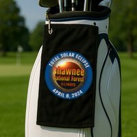 Shawnee Forest Illinois IL Total Solar Eclipse 2024 Golf Towel