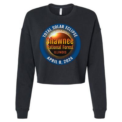Shawnee Forest Illinois IL Total Solar Eclipse 2024 Cropped Pullover Crew
