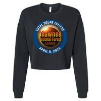Shawnee Forest Illinois IL Total Solar Eclipse 2024 Cropped Pullover Crew