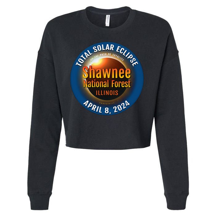 Shawnee Forest Illinois IL Total Solar Eclipse 2024 Cropped Pullover Crew