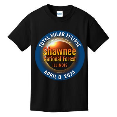 Shawnee Forest Illinois IL Total Solar Eclipse 2024 Kids T-Shirt