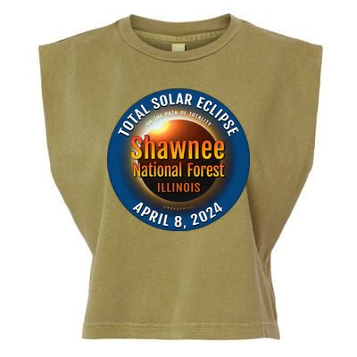 Shawnee Forest Illinois IL Total Solar Eclipse 2024 Garment-Dyed Women's Muscle Tee