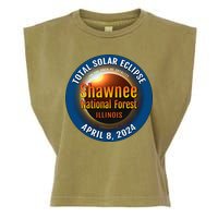 Shawnee Forest Illinois IL Total Solar Eclipse 2024 Garment-Dyed Women's Muscle Tee