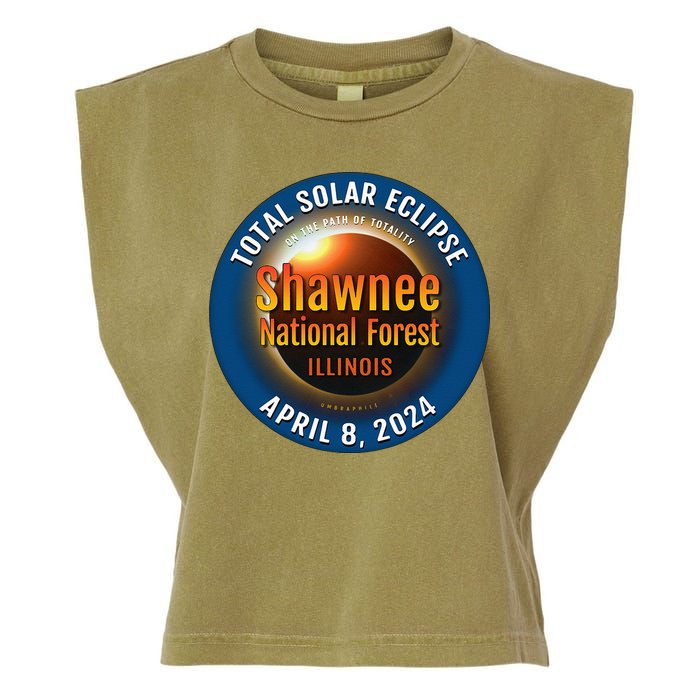 Shawnee Forest Illinois IL Total Solar Eclipse 2024 Garment-Dyed Women's Muscle Tee