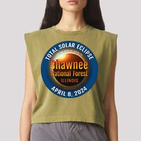 Shawnee Forest Illinois IL Total Solar Eclipse 2024 Garment-Dyed Women's Muscle Tee