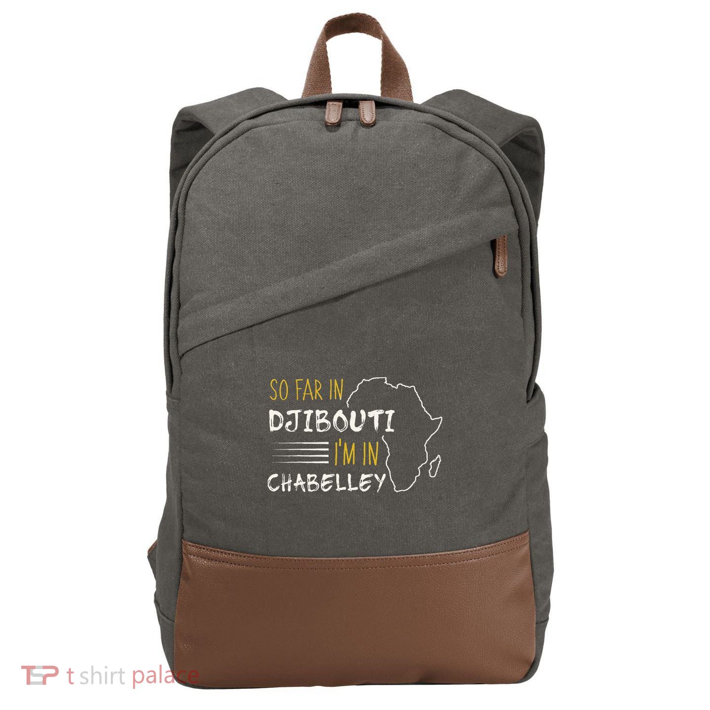 So Far In Djibouti IM In Chabelley Cotton Canvas Backpack