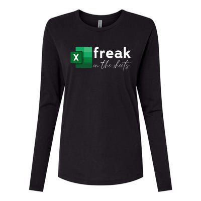 Spreadsheet Freak In The Sheets Accountant Womens Cotton Relaxed Long Sleeve T-Shirt