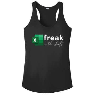 Spreadsheet Freak In The Sheets Accountant Ladies PosiCharge Competitor Racerback Tank