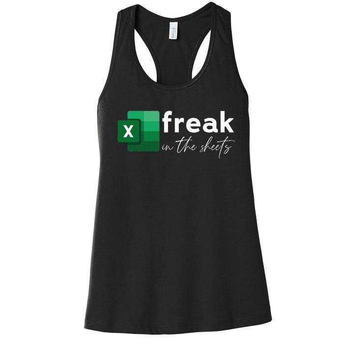 Spreadsheet Freak In The Sheets Accountant Women's Racerback Tank