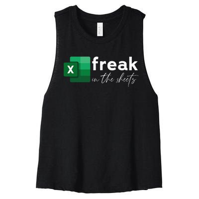 Spreadsheet Freak In The Sheets Accountant Women's Racerback Cropped Tank