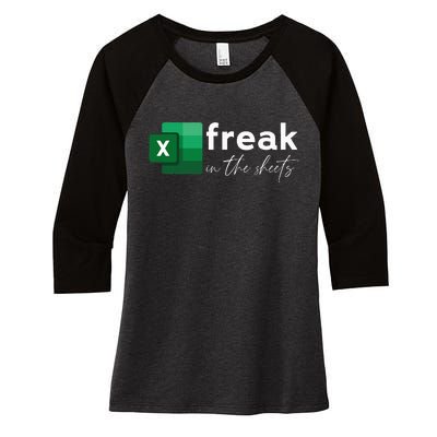 Spreadsheet Freak In The Sheets Accountant Women's Tri-Blend 3/4-Sleeve Raglan Shirt