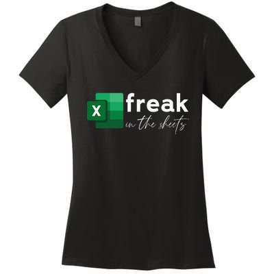 Spreadsheet Freak In The Sheets Accountant Women's V-Neck T-Shirt