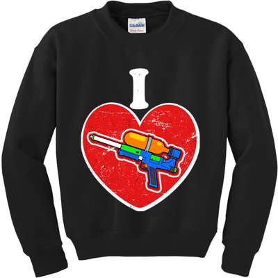 Summertime Fun I Love Super Soakers Water Guns Kids Sweatshirt