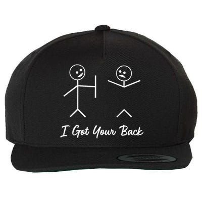 Stick Figures I Got Your Back Wool Snapback Cap