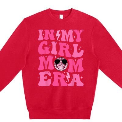 Smile Face In My Mom Era Groovy Mom Premium Crewneck Sweatshirt