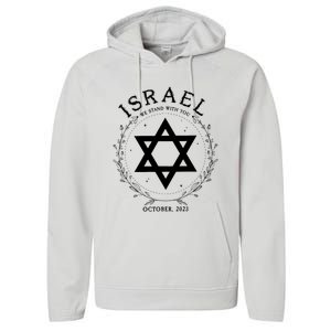 Support For Israel I Stand With Israel Jewish Non Distressed Performance Fleece Hoodie