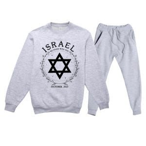 Support For Israel I Stand With Israel Jewish Non Distressed Premium Crewneck Sweatsuit Set