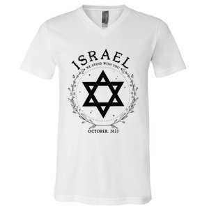 Support For Israel I Stand With Israel Jewish Non Distressed V-Neck T-Shirt