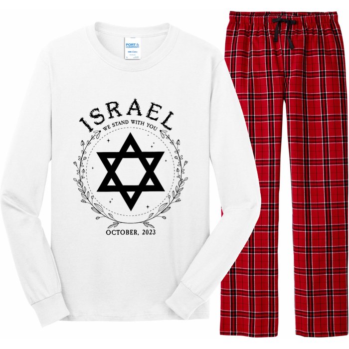 Support For Israel I Stand With Israel Jewish Non Distressed Long Sleeve Pajama Set