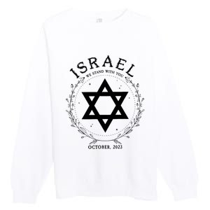 Support For Israel I Stand With Israel Jewish Non Distressed Premium Crewneck Sweatshirt