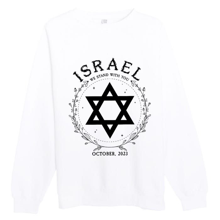 Support For Israel I Stand With Israel Jewish Non Distressed Premium Crewneck Sweatshirt