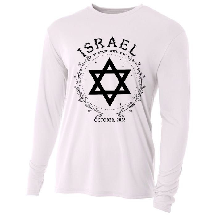 Support For Israel I Stand With Israel Jewish Non Distressed Cooling Performance Long Sleeve Crew