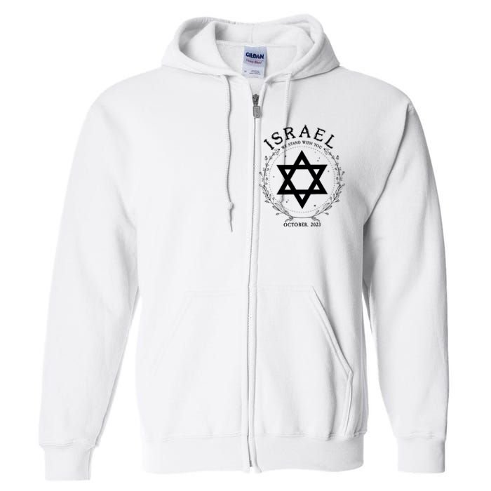 Support For Israel I Stand With Israel Jewish Non Distressed Full Zip Hoodie