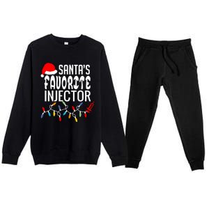 SantaS Favorite Injector Aesthetic Nurse Botox Injector Rn Gift Premium Crewneck Sweatsuit Set