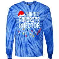 SantaS Favorite Injector Aesthetic Nurse Botox Injector Rn Gift Tie-Dye Long Sleeve Shirt