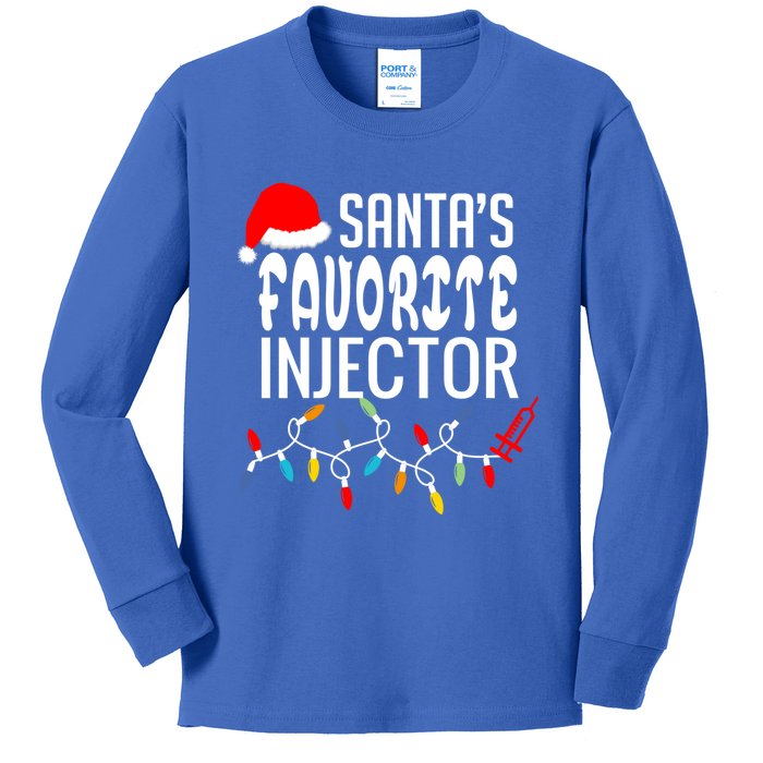 SantaS Favorite Injector Aesthetic Nurse Botox Injector Rn Gift Kids Long Sleeve Shirt