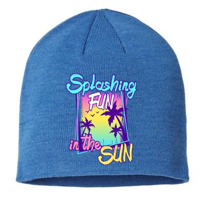 Splashing Fun In The Sun Summer Palm Trees Beach Vacations Gift Sustainable Beanie